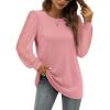 imageWIHOLL Long Sleeve Shirts for Women Tops Tunic Fall Trendy Crew Neck ClothesPink