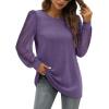 imageWIHOLL Long Sleeve Shirts for Women Tops Tunic Fall Trendy Crew Neck ClothesPurple