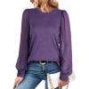 imageWIHOLL Long Sleeve Shirts for Women Tops Tunic Fall Trendy Crew Neck ClothesPurple