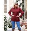 imageWIHOLL Long Sleeve Shirts for Women Tops Tunic Fall Trendy Crew Neck ClothesRed