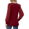 imageWIHOLL Long Sleeve Shirts for Women Tops Tunic Fall Trendy Crew Neck ClothesRed