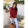 imageWIHOLL Long Sleeve Shirts for Women Tops Tunic Fall Trendy Crew Neck ClothesRed