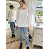 imageWIHOLL Long Sleeve Shirts for Women Tops Tunic Fall Trendy Crew Neck ClothesWhite