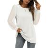imageWIHOLL Long Sleeve Shirts for Women Tops Tunic Fall Trendy Crew Neck ClothesWhite