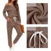 imageWIHOLL Two Piece Outfits for Women Lounge Sets Button Down Sweatshirt Sweatpants Sweatsuits Set with PocketsLong Sleeve  1 Khaki