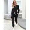 imageWIHOLL Two Piece Outfits for Women Lounge Sets Button Down Sweatshirt Sweatpants Sweatsuits Set with PocketsLong Sleeve  Black