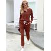 imageWIHOLL Two Piece Outfits for Women Lounge Sets Button Down Sweatshirt Sweatpants Sweatsuits Set with PocketsLong Sleeve  Caramel