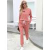 imageWIHOLL Two Piece Outfits for Women Lounge Sets Button Down Sweatshirt Sweatpants Sweatsuits Set with PocketsLong Sleeve  Coral Pink