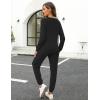 imageWIHOLL Two Piece Outfits for Women Lounge Sets Button Down Sweatshirt Sweatpants Sweatsuits Set with PocketsLong Sleeve 1black