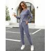 imageWIHOLL Two Piece Outfits for Women Lounge Sets Button Down Sweatshirt Sweatpants Sweatsuits Set with PocketsLong Sleeve 1dark Blue