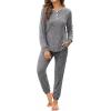 imageWIHOLL Two Piece Outfits for Women Lounge Sets Button Down Sweatshirt Sweatpants Sweatsuits Set with PocketsLong Sleeve 1dark Grey
