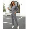 imageWIHOLL Two Piece Outfits for Women Lounge Sets Button Down Sweatshirt Sweatpants Sweatsuits Set with PocketsLong Sleeve 1dark Grey