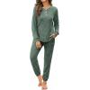 imageWIHOLL Two Piece Outfits for Women Lounge Sets Button Down Sweatshirt Sweatpants Sweatsuits Set with PocketsLong Sleeve 1grass Green