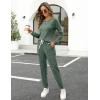 imageWIHOLL Two Piece Outfits for Women Lounge Sets Button Down Sweatshirt Sweatpants Sweatsuits Set with PocketsLong Sleeve 1grass Green