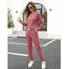 imageWIHOLL Two Piece Outfits for Women Lounge Sets Button Down Sweatshirt Sweatpants Sweatsuits Set with PocketsLong Sleeve 1red