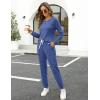 imageWIHOLL Two Piece Outfits for Women Lounge Sets Button Down Sweatshirt Sweatpants Sweatsuits Set with PocketsLong Sleeve 2 Blue