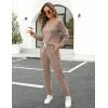 imageWIHOLL Two Piece Outfits for Women Lounge Sets Button Down Sweatshirt Sweatpants Sweatsuits Set with PocketsLong Sleeve 2 Khaki