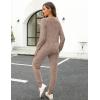 imageWIHOLL Two Piece Outfits for Women Lounge Sets Button Down Sweatshirt Sweatpants Sweatsuits Set with PocketsLong Sleeve 2 Khaki