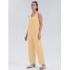 imageWIHOLL Womens Casual Loose Knit Jumpsuits Sleeveless V Neck Romper with Pocket and Long Pants OverallsBeige