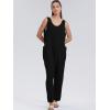 imageWIHOLL Womens Casual Loose Knit Jumpsuits Sleeveless V Neck Romper with Pocket and Long Pants OverallsBlack