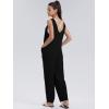imageWIHOLL Womens Casual Loose Knit Jumpsuits Sleeveless V Neck Romper with Pocket and Long Pants OverallsBlack