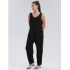 imageWIHOLL Womens Casual Loose Knit Jumpsuits Sleeveless V Neck Romper with Pocket and Long Pants OverallsBlack