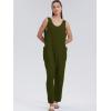 imageWIHOLL Womens Casual Loose Knit Jumpsuits Sleeveless V Neck Romper with Pocket and Long Pants OverallsGreen