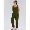 imageWIHOLL Womens Casual Loose Knit Jumpsuits Sleeveless V Neck Romper with Pocket and Long Pants OverallsGreen