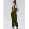 imageWIHOLL Womens Casual Loose Knit Jumpsuits Sleeveless V Neck Romper with Pocket and Long Pants OverallsGreen