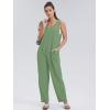 imageWIHOLL Womens Casual Loose Knit Jumpsuits Sleeveless V Neck Romper with Pocket and Long Pants OverallsMint Green