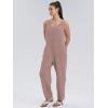 imageWIHOLL Womens Casual Loose Knit Jumpsuits Sleeveless V Neck Romper with Pocket and Long Pants OverallsPink