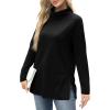 imageWIHOLL Womens Long Sleeve Tops Turtleneck Sweatshirt Fall Fashion 2024 Air Essentials Tunic TopsBlack