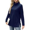 imageWIHOLL Womens Long Sleeve Tops Turtleneck Sweatshirt Fall Fashion 2024 Air Essentials Tunic TopsNavy Blue