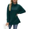 imageWIHOLL Womens Long Sleeve Tops Turtleneck Sweatshirt Fall Fashion 2024 Air Essentials Tunic TopsTurquoise