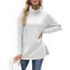 imageWIHOLL Womens Long Sleeve Tops Turtleneck Sweatshirt Fall Fashion 2024 Air Essentials Tunic TopsWhite