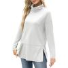 imageWIHOLL Womens Long Sleeve Tops Turtleneck Sweatshirt Fall Fashion 2024 Air Essentials Tunic TopsWhite