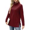 imageWIHOLL Womens Long Sleeve Tops Turtleneck Sweatshirt Fall Fashion 2024 Air Essentials Tunic TopsWine Red