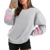 imageWIHOLL Womens Oversized Sweatshirts Long Sleeve Tops Fall Winter Clothes Crewneck Cozy Outfits Pullover 2024 FashionGrey