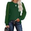 imageWIHOLL Long Sleeve Shirts for Women Tops Tunic Fall Trendy Crew Neck ClothesGreen