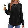 imageWIHOLL Sweaters for Women Long Sleeve Shirts Fall Clothes 2023 Fashion Trendy00black