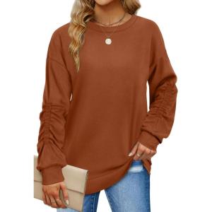 imageWIHOLL Ladies Sweatshirts for Women Crewneck Long Sleeve Shirts Tunic Tops for Leggings S2XL