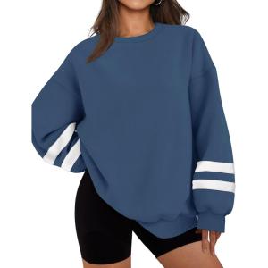 imageWIHOLL Womens Oversized Sweatshirts Long Sleeve Tops Fall Winter Clothes Crewneck Cozy Outfits Pullover 2024 FashionNavy