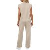 imageWIHOLL 2 Piece Sets for Women Casual Summer Travel Vacation Outfits Cap Sleeve Lounge SetBeige