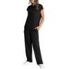 imageWIHOLL 2 Piece Sets for Women Casual Summer Travel Vacation Outfits Cap Sleeve Lounge SetBlack