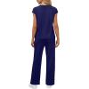 imageWIHOLL 2 Piece Sets for Women Casual Summer Travel Vacation Outfits Cap Sleeve Lounge SetDark Blue
