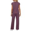 imageWIHOLL 2 Piece Sets for Women Casual Summer Travel Vacation Outfits Cap Sleeve Lounge SetDark Purple