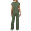 imageWIHOLL 2 Piece Sets for Women Casual Summer Travel Vacation Outfits Cap Sleeve Lounge SetGreen