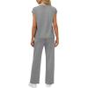 imageWIHOLL 2 Piece Sets for Women Casual Summer Travel Vacation Outfits Cap Sleeve Lounge SetGrey