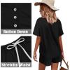 imageWIHOLL Two Piece Outfits for Women Lounge Sets Button Down Top and Shorts Set Sweatsuits with PocketsShort Sleeve  Black