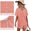 imageWIHOLL Two Piece Outfits for Women Lounge Sets Button Down Top and Shorts Set Sweatsuits with PocketsShort Sleeve  Orange